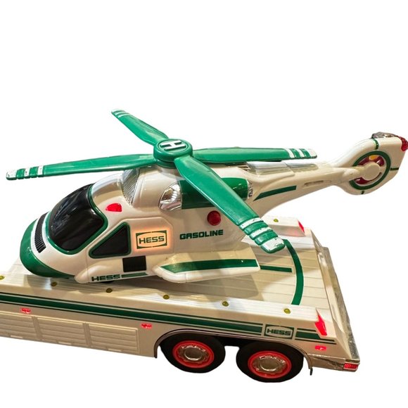 Hess Toy Truck Hauler and Helicopter 2006 Vehicle Lights Sounds White Green - Picture 8 of 13